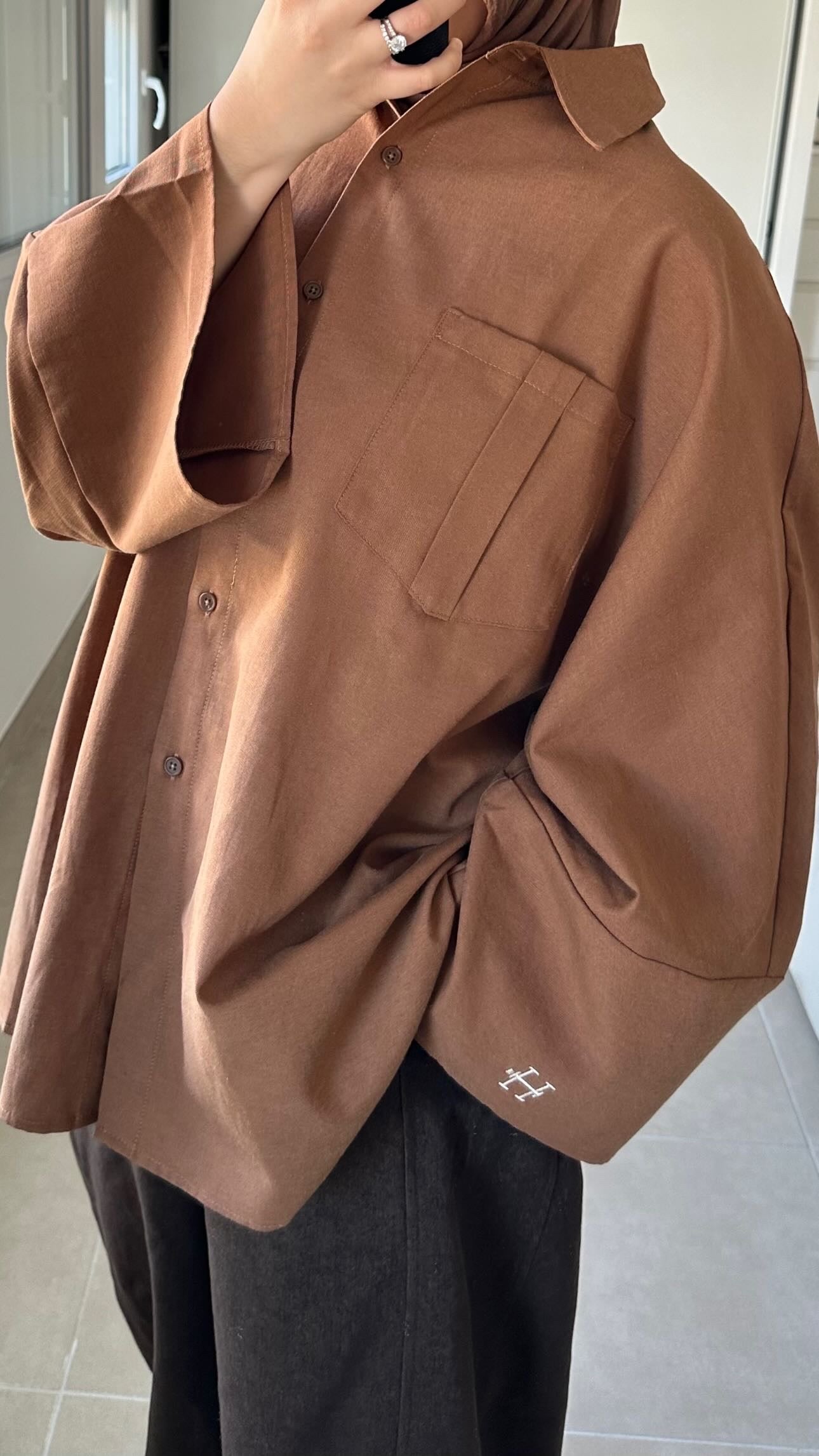 CHEMISE CASUAL - MARRON