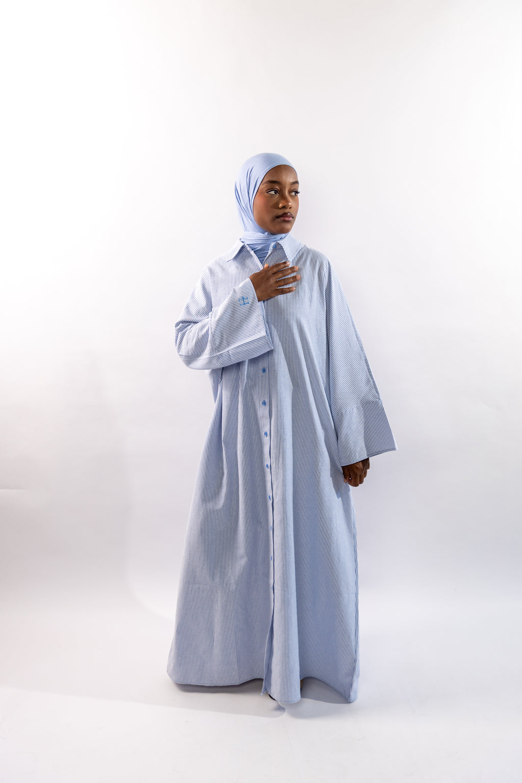 ROBE CHEMISE CASUAL - BLEU