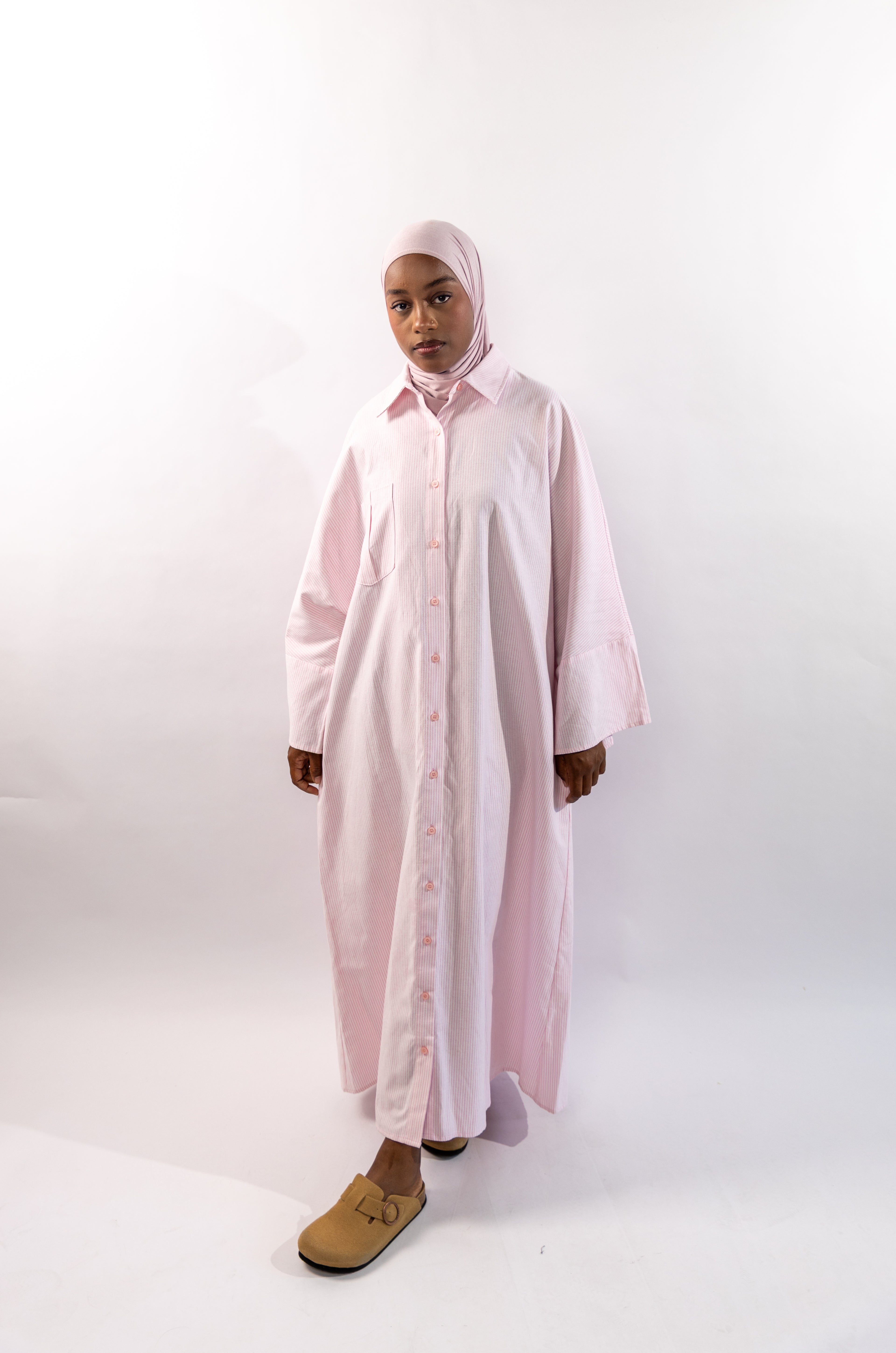ROBE CHEMISE CASUAL - ROSE