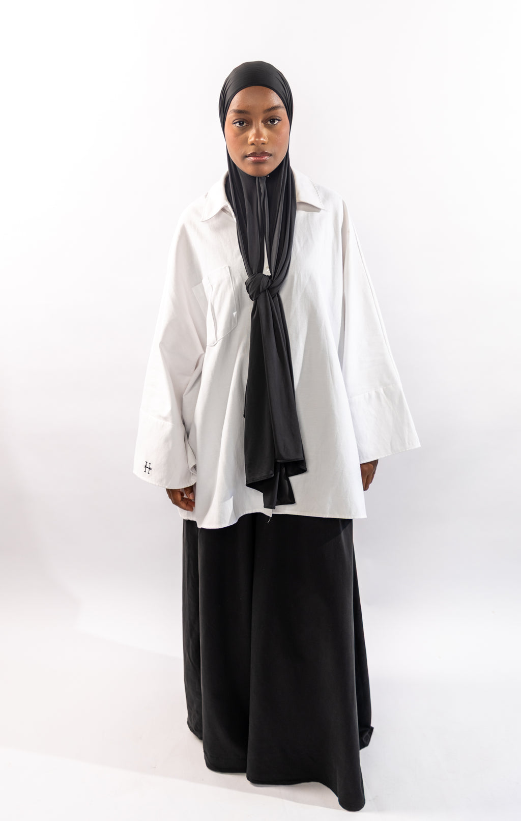 CHEMISE CASUAL - BLANCHE LOGO NOIR