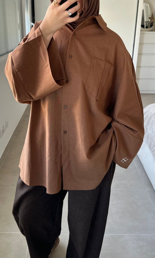 CHEMISE CASUAL - MARRON