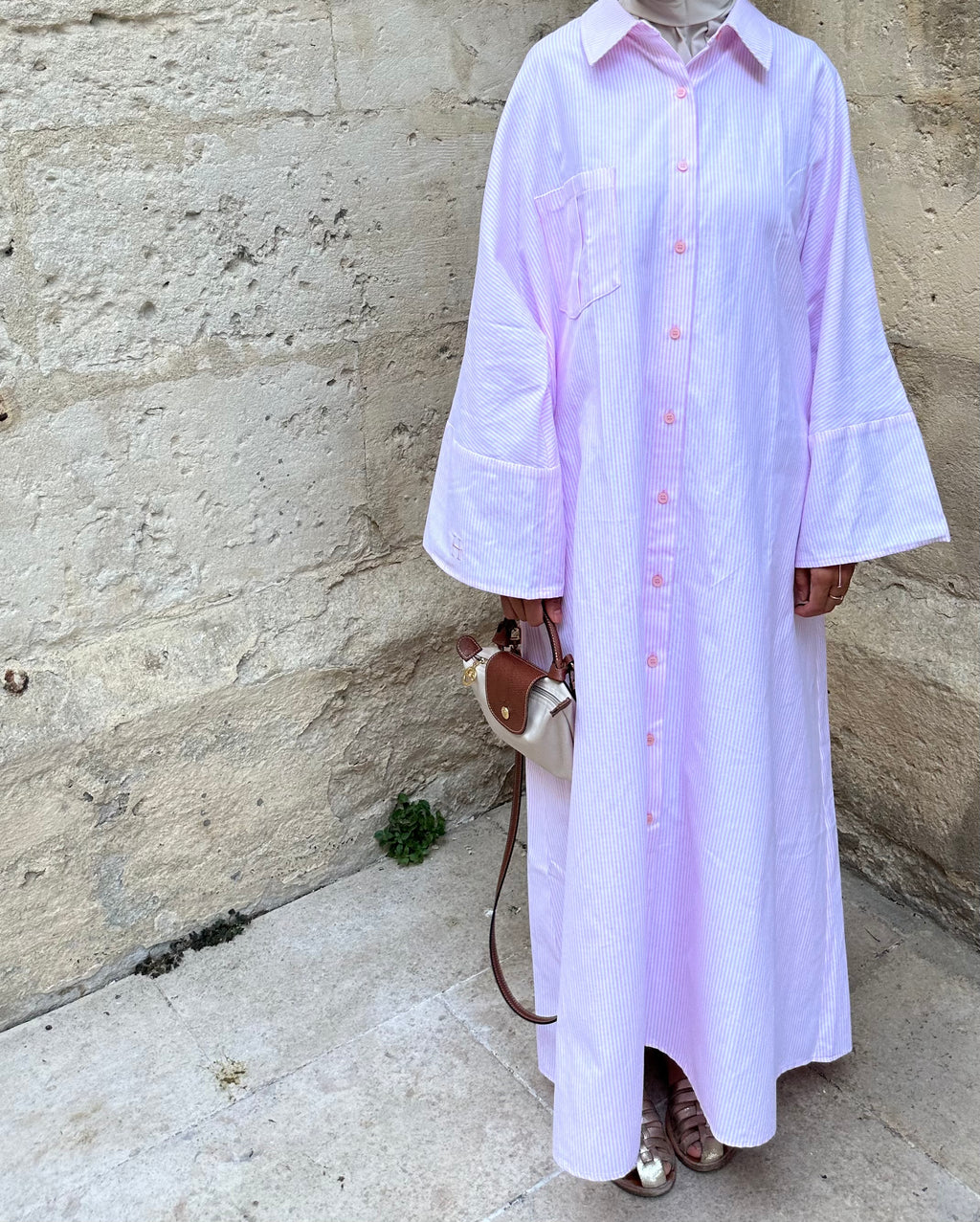 ROBE CHEMISE CASUAL - ROSE